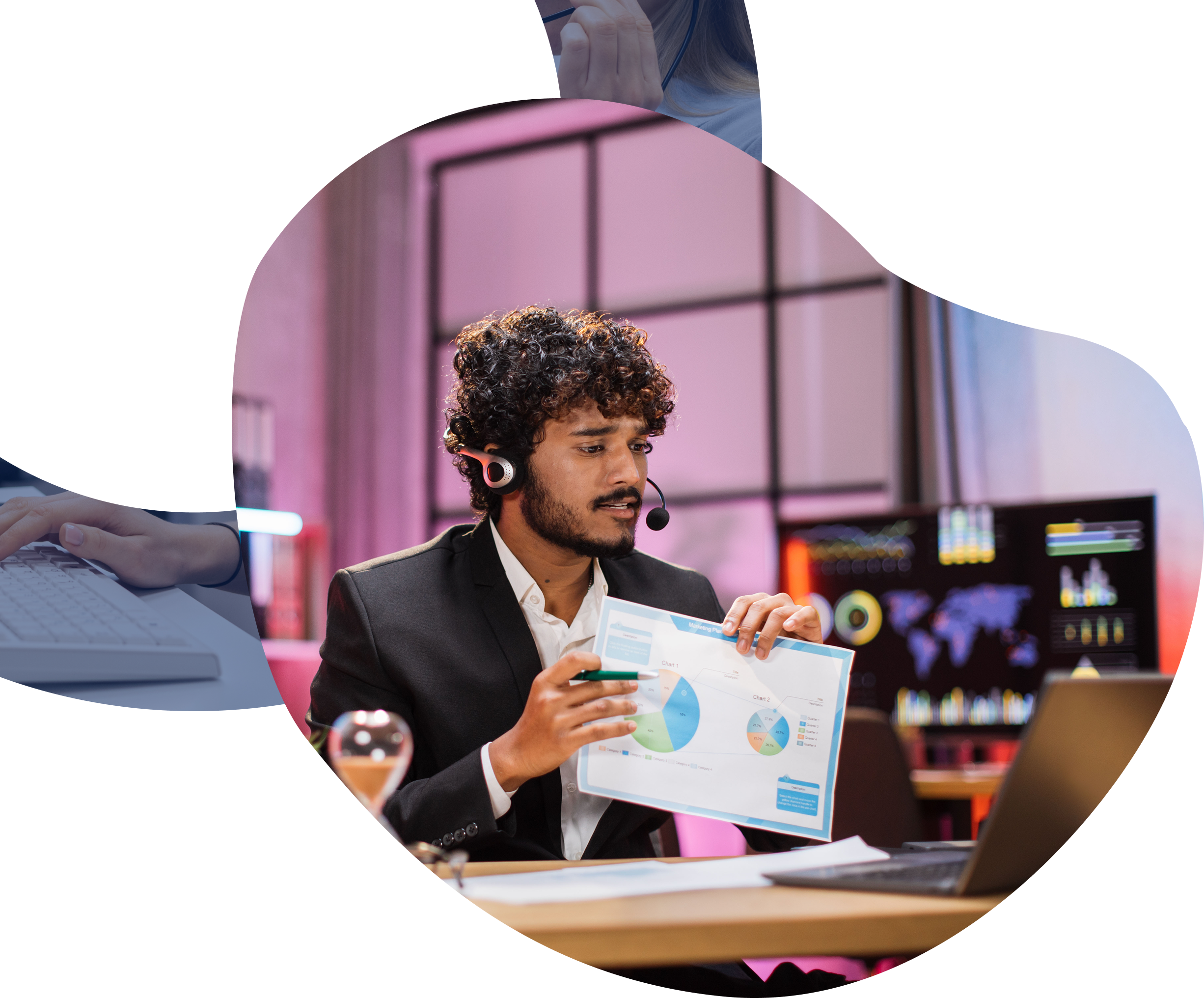 Professional consultant on a video call